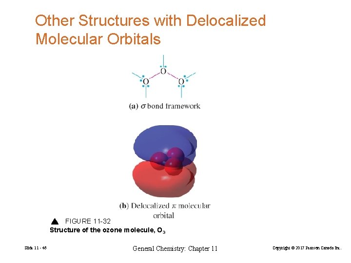 Other Structures with Delocalized Molecular Orbitals FIGURE 11 -32 Structure of the ozone molecule,