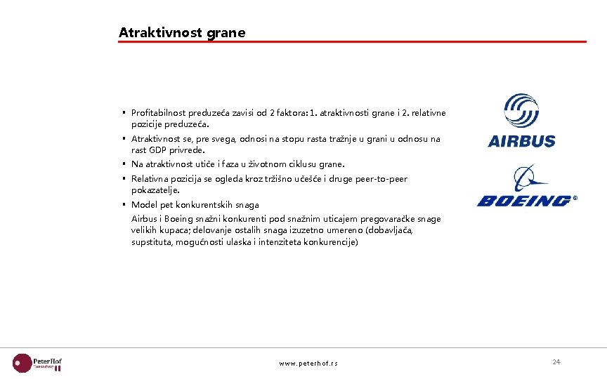 Atraktivnost grane § Profitabilnost preduzeća zavisi od 2 faktora: 1. atraktivnosti grane i 2.