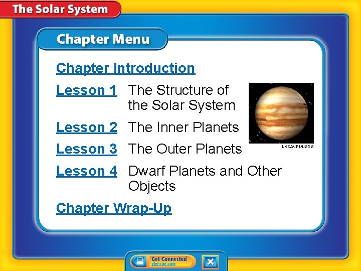 Chapter Introduction Lesson 1 The Structure of the Solar System Lesson 2 The Inner
