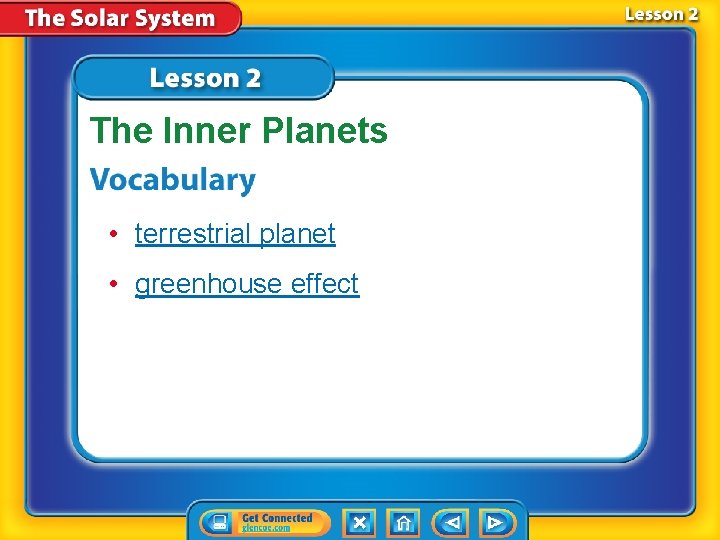The Inner Planets • terrestrial planet • greenhouse effect 