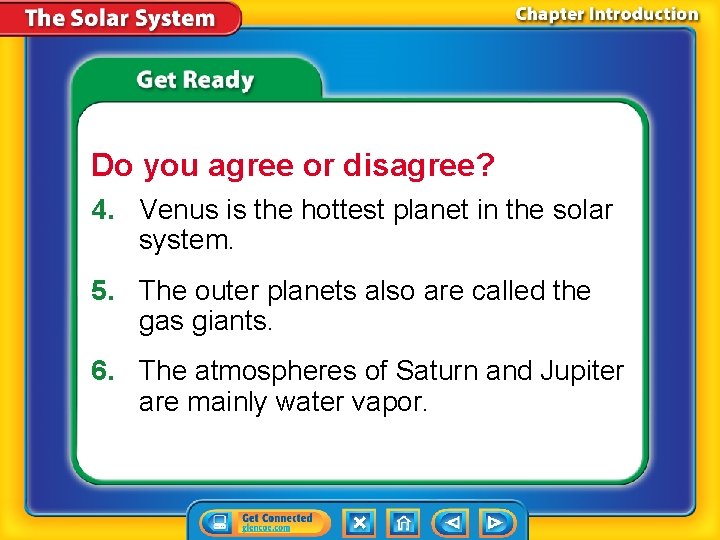 Do you agree or disagree? 4. Venus is the hottest planet in the solar