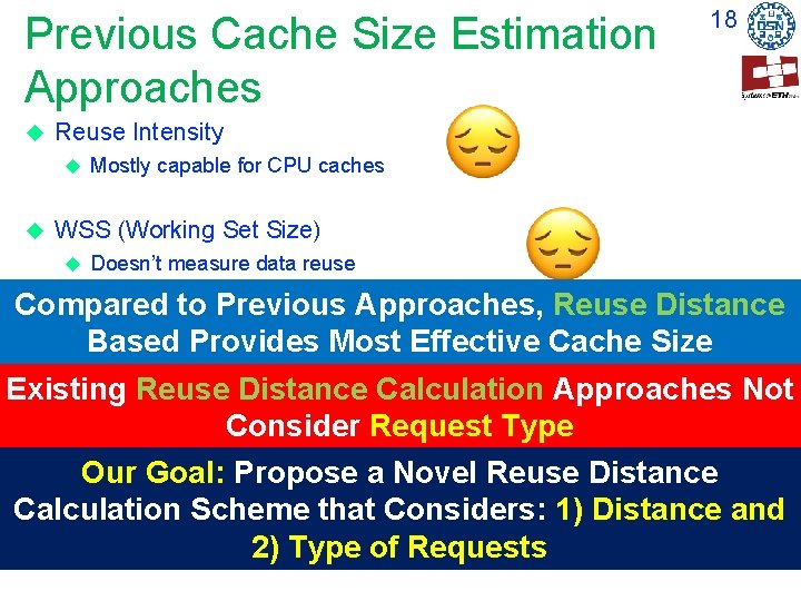 Previous Cache Size Estimation Approaches Reuse Intensity 18 Mostly capable for CPU caches WSS Previous Cache Size Estimation Approaches Reuse Intensity 18 Mostly capable for CPU caches WSS