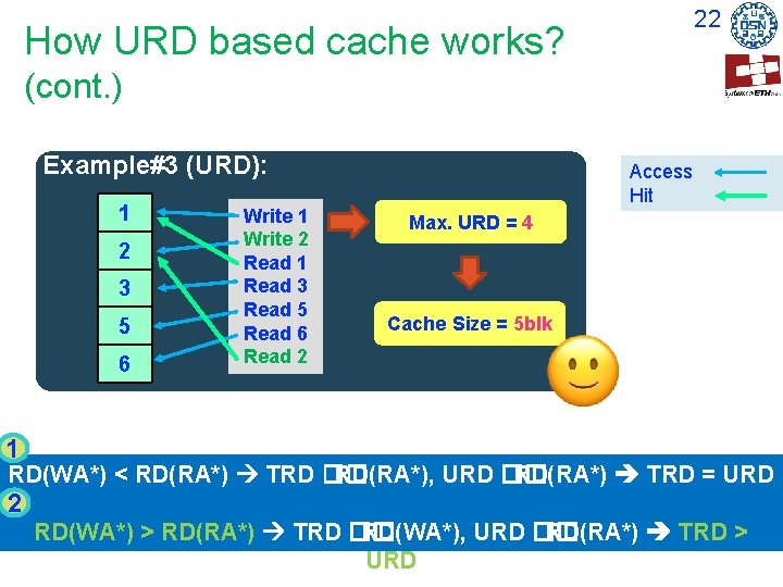 22 How URD based cache works? (cont. ) Example#3 (URD): 1 2 3 5 22 How URD based cache works? (cont. ) Example#3 (URD): 1 2 3 5