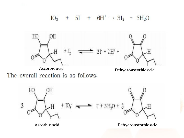 Ascorbic acid Dehydroascorbic acid 
