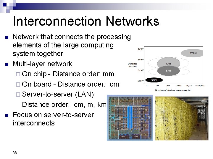 Interconnection Networks n n n Network that connects the processing elements of the large