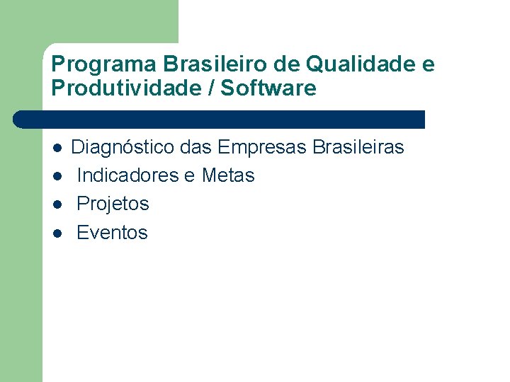 Programa Brasileiro de Qualidade e Produtividade / Software l l Diagnóstico das Empresas Brasileiras