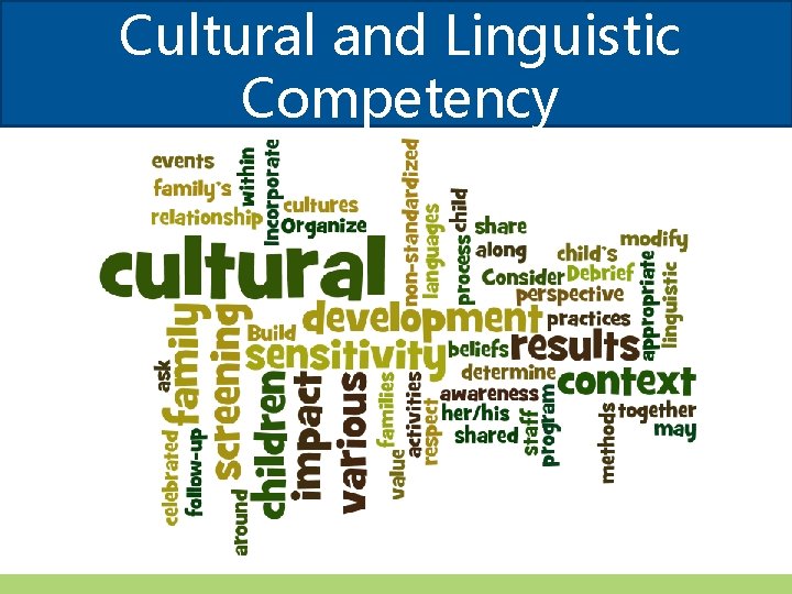 Cultural and Linguistic Competency 