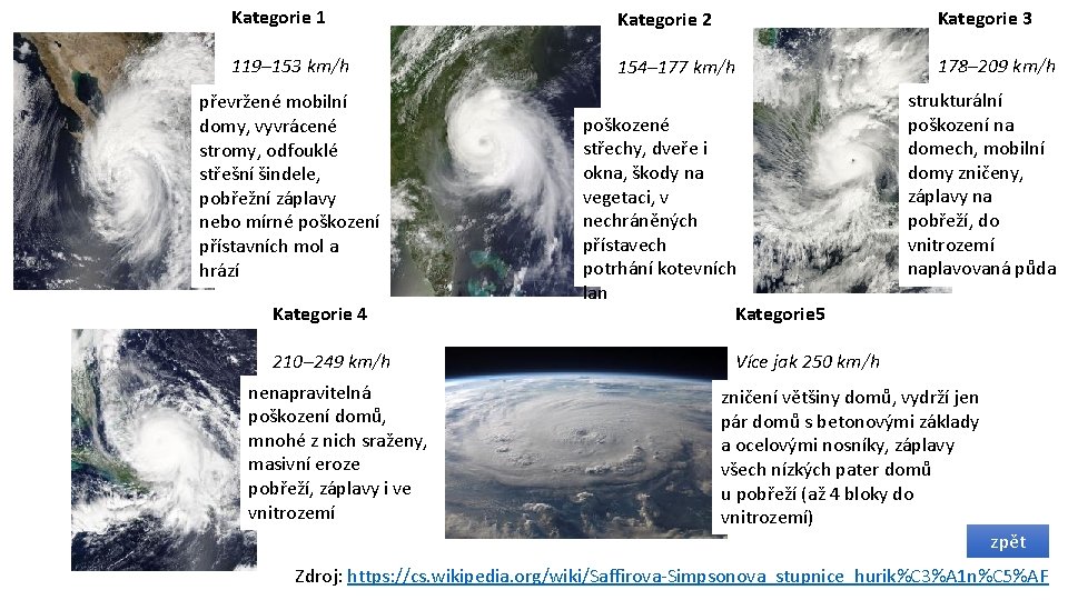 Kategorie 1 Kategorie 2 Kategorie 3 119– 153 km/h 154– 177 km/h 178– 209