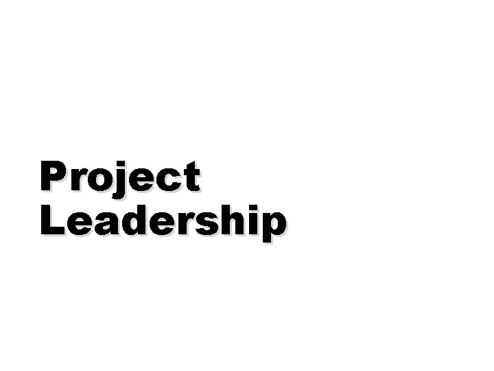 Project Leadership 