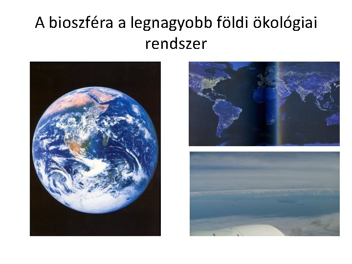 A bioszféra a legnagyobb földi ökológiai rendszer 