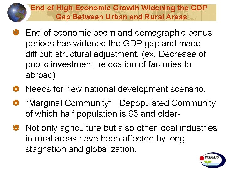 End of High Economic Growth Widening the GDP Gap Between Urban and Rural Areas