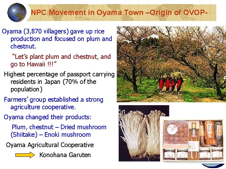 NPC Movement in Oyama Town –Origin of OVOPOyama (3, 870 villagers) gave up rice