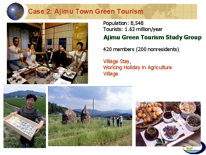 Case 2: Ajimu Town Green Tourism Population: 8, 548 Tourists: 1. 63 million/year Ajimu