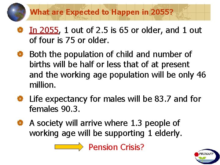 What are Expected to Happen in 2055? | In 2055, 1 out of 2.