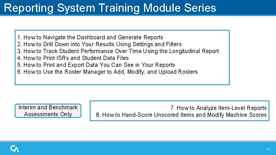 Reporting System Training Module Series 1. How to Navigate the Dashboard and Generate Reports Reporting System Training Module Series 1. How to Navigate the Dashboard and Generate Reports