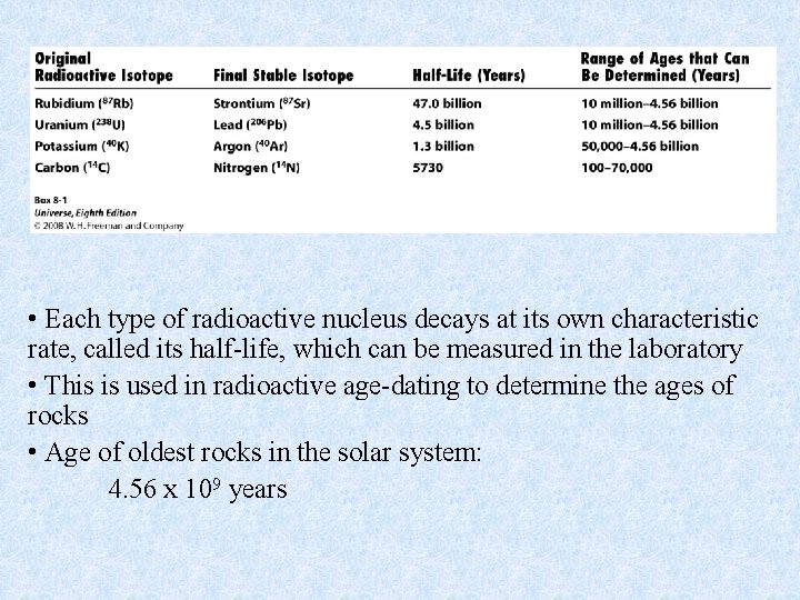  • Each type of radioactive nucleus decays at its own characteristic rate, called