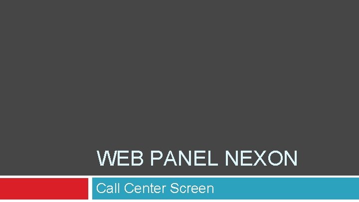 WEB PANEL NEXON Call Center Screen 