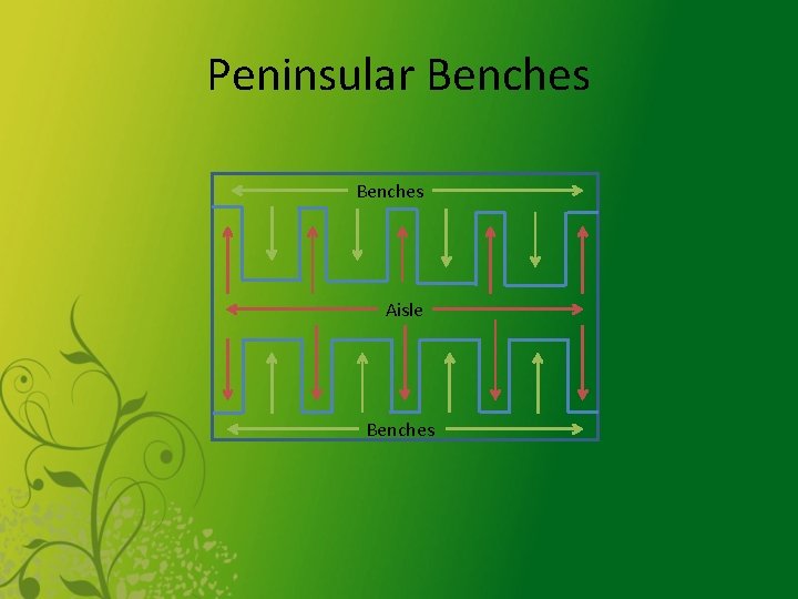 Peninsular Benches Aisle Benches 