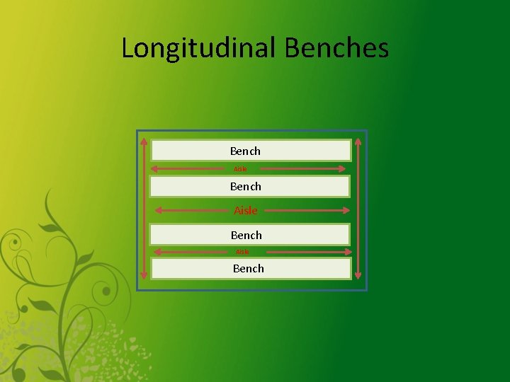 Longitudinal Benches Bench Aisle Bench 