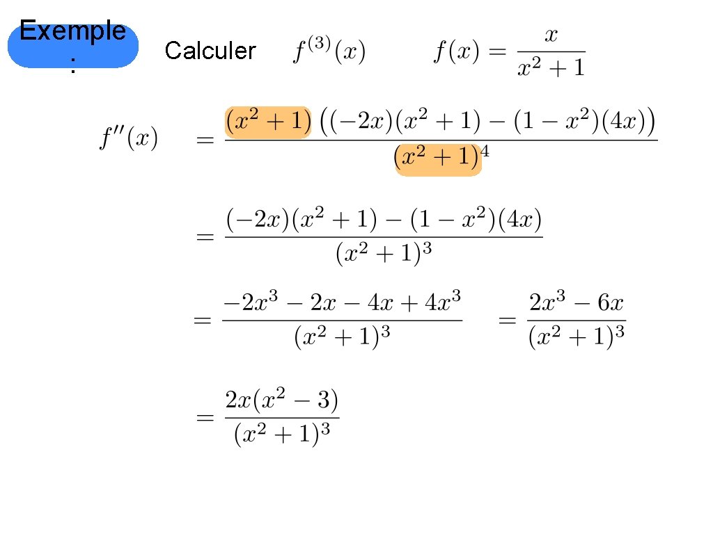 Exemple : Calculer 