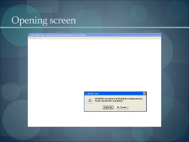 Opening screen 