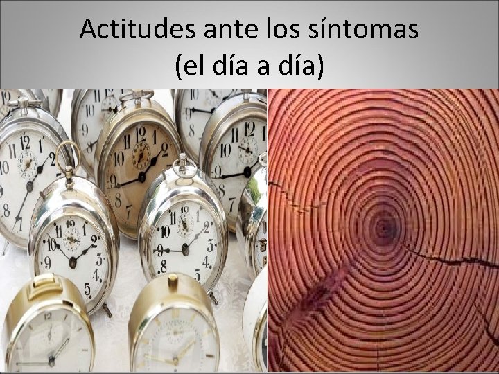 Actitudes ante los síntomas (el día a día) Actitudes ante los síntomas (el día a día)