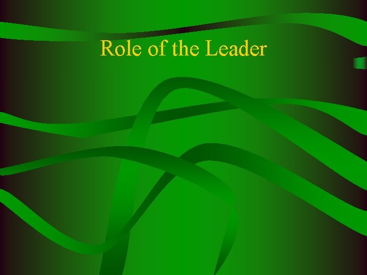 Role of the Leader 