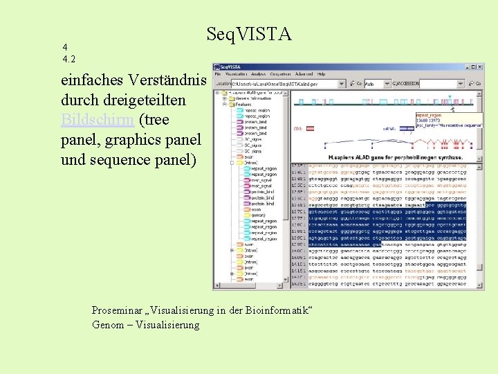 4 4. 2 Seq. VISTA einfaches Verständnis durch dreigeteilten Bildschirm (tree panel, graphics panel