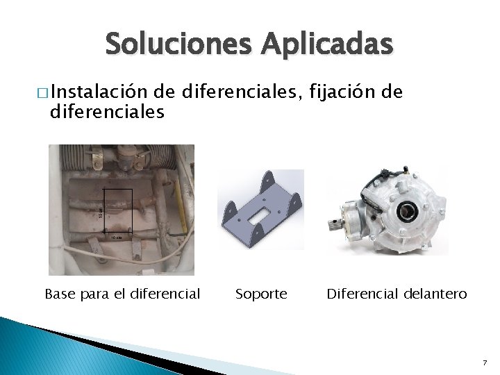 Soluciones Aplicadas � Instalación de diferenciales, fijación de diferenciales Base para el diferencial Soporte