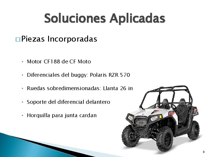 Soluciones Aplicadas � Piezas Incorporadas • Motor CF 188 de CF Moto • Diferenciales