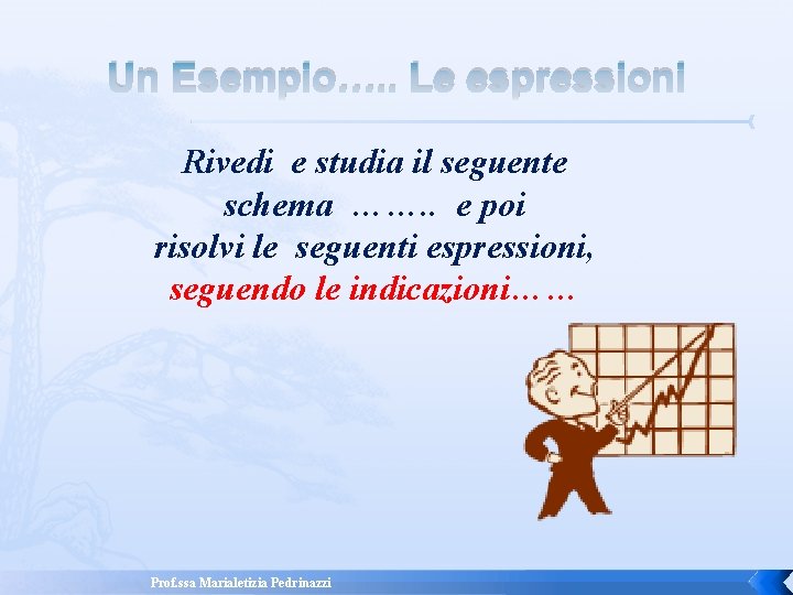 Un Esempio…. . Le espressioni Rivedi e studia il seguente schema ……. . e Un Esempio…. . Le espressioni Rivedi e studia il seguente schema ……. . e