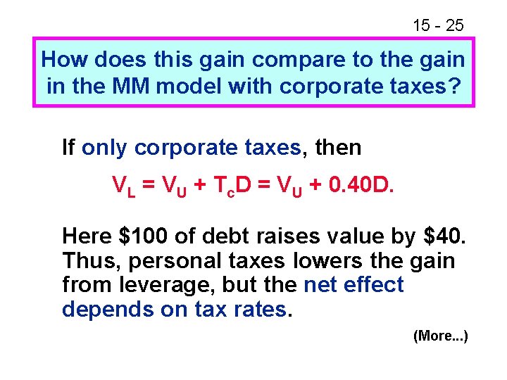 15 - 25 How does this gain compare to the gain in the MM