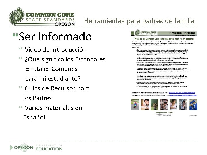 Herramientas para padres de familia Ser Informado Video de Introducción ¿Que significa los Estándares