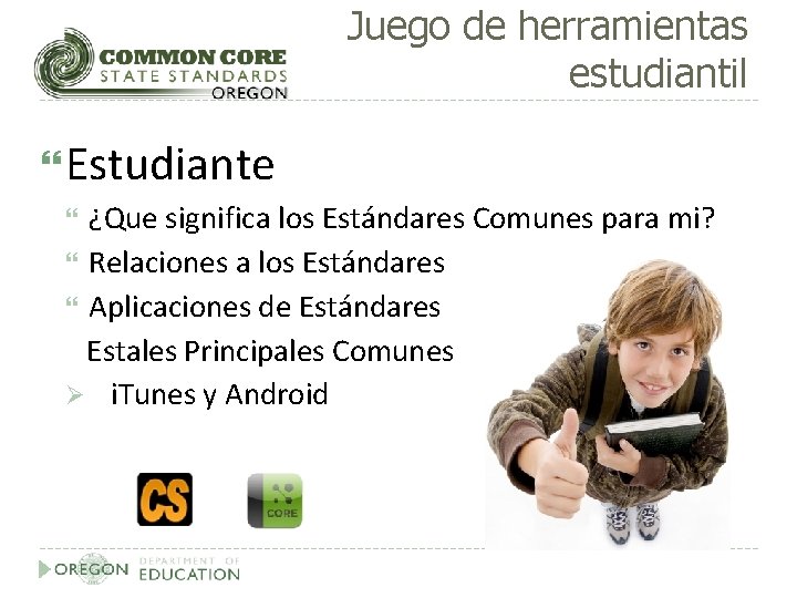 Juego de herramientas estudiantil Estudiante ¿Que significa los Estándares Comunes para mi? Relaciones a