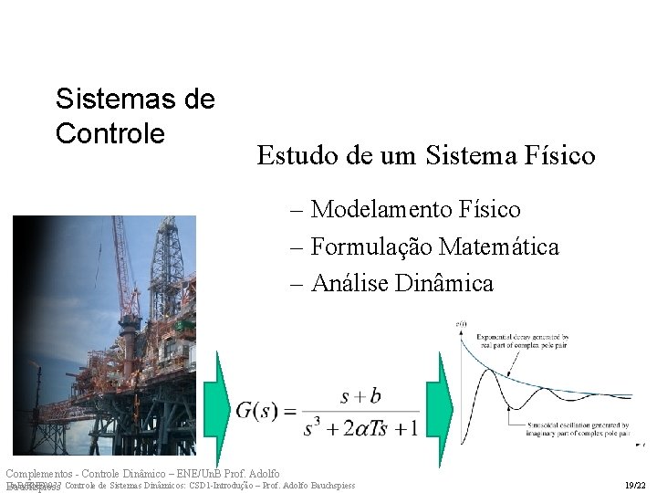 Sistemas de Controle Estudo de um Sistema Físico – Modelamento Físico – Formulação Matemática Sistemas de Controle Estudo de um Sistema Físico – Modelamento Físico – Formulação Matemática