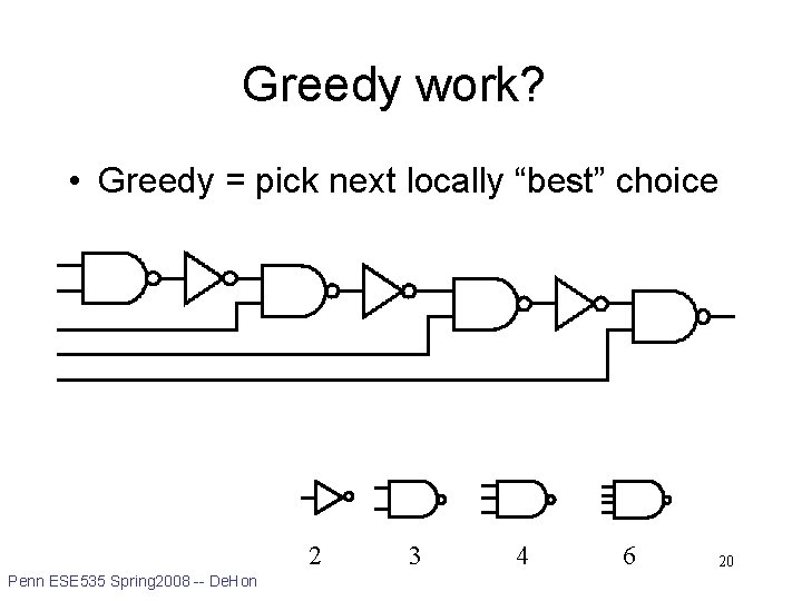Greedy work? • Greedy = pick next locally “best” choice 2 Penn ESE 535