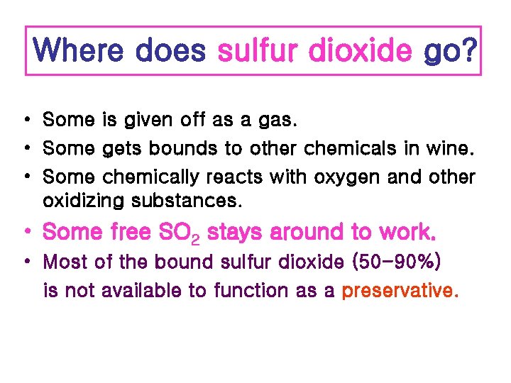 Where does sulfur dioxide go? • Some is given off as a gas. •