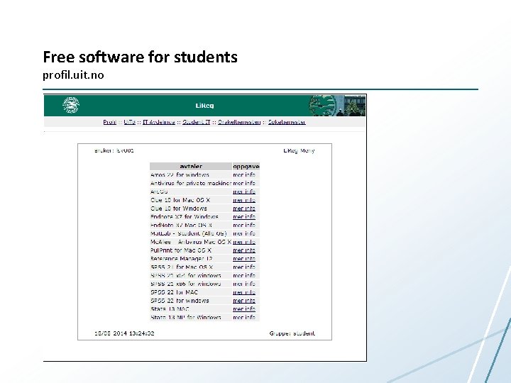 Free software for students profil. uit. no 