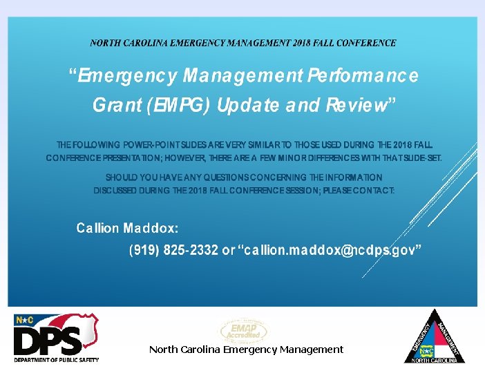 North Carolina Emergency Management 