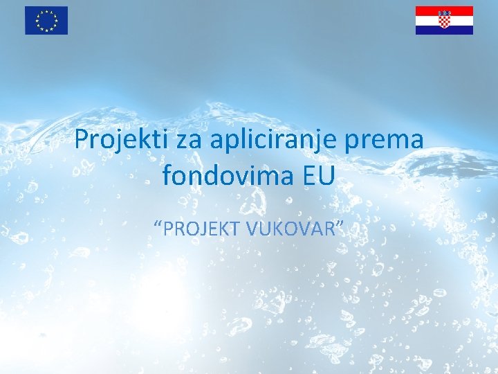 Projekti za apliciranje prema fondovima EU “PROJEKT VUKOVAR” 