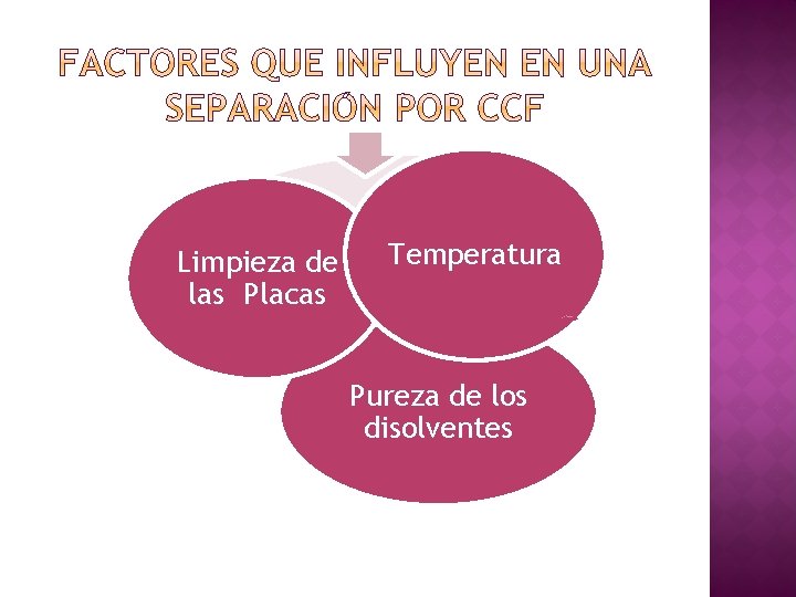 Limpieza de las Placas Temperatura Pureza de los disolventes 