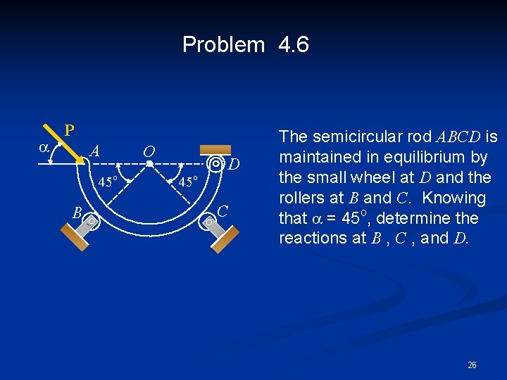 Problem 4. 6 a P A 45 o B O 45 o D C