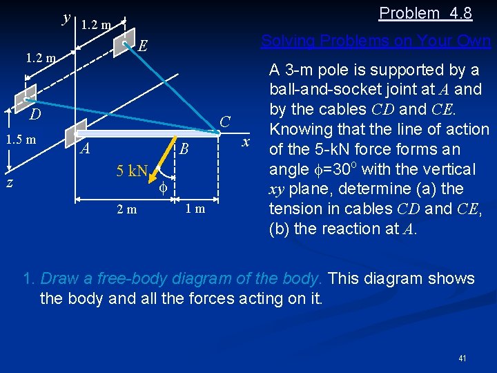 Problem 4. 8 y 1. 2 m Solving Problems on Your Own E 1.