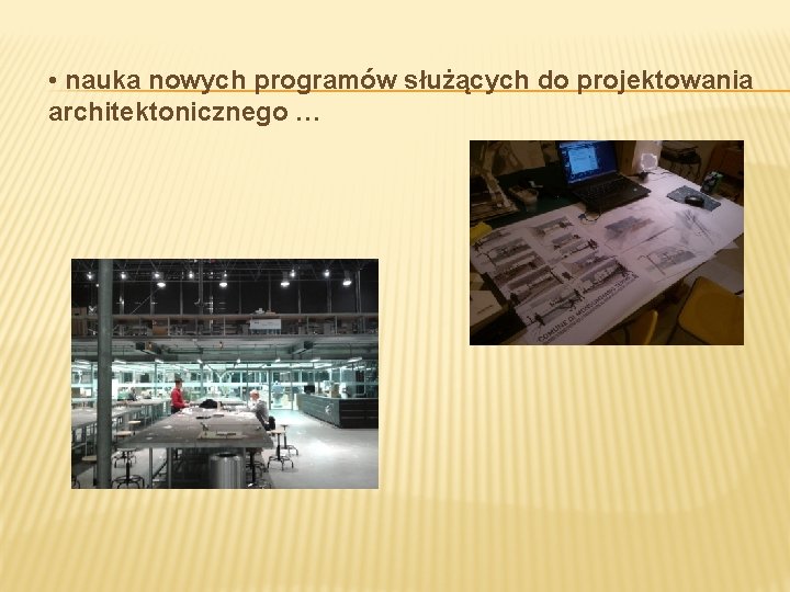  • nauka nowych programów służących do projektowania architektonicznego … 