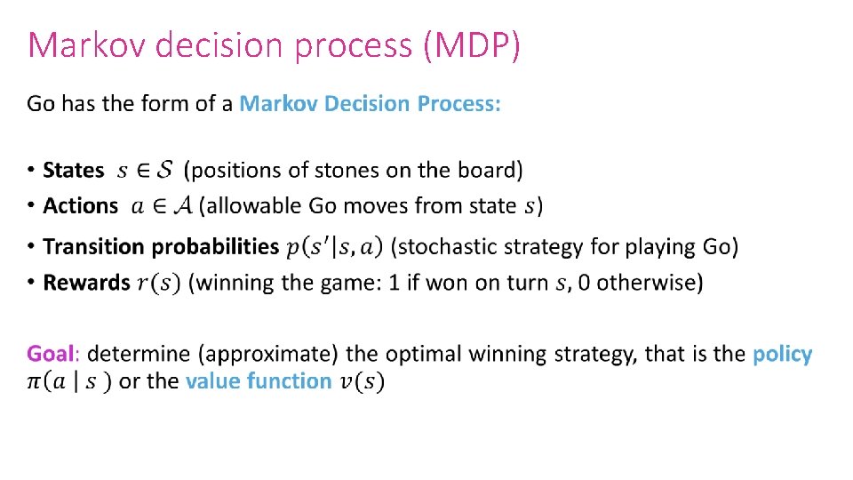 Markov decision process (MDP) • 