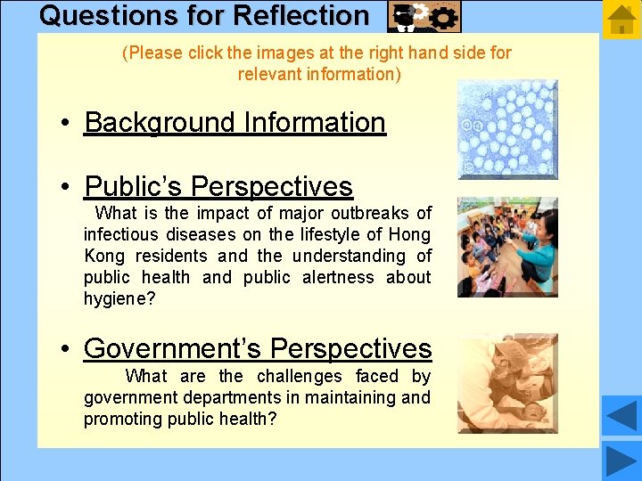 Questions for Reflection (Please click the images at the right hand side for relevant