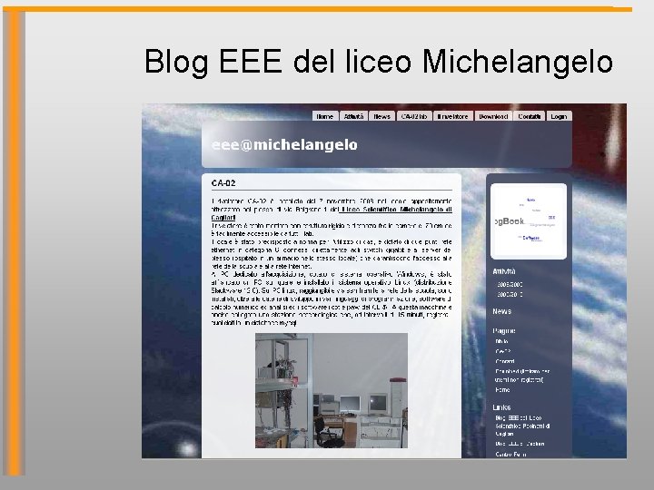 Blog EEE del liceo Michelangelo 