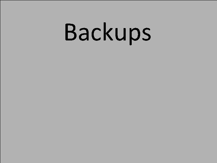 Backups Backups