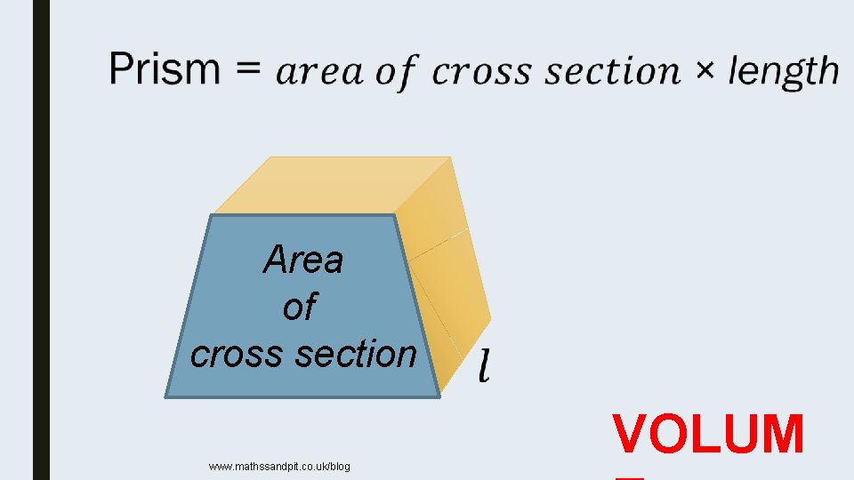  Area of cross section www. mathssandpit. co. uk/blog VOLUM 