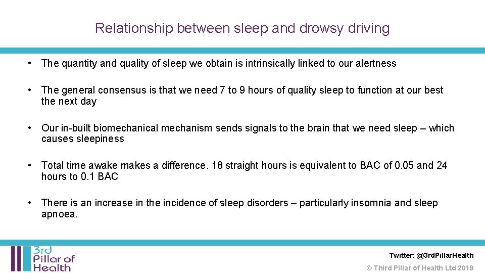 Relationship between sleep and drowsy driving • The quantity and quality of sleep we Relationship between sleep and drowsy driving • The quantity and quality of sleep we